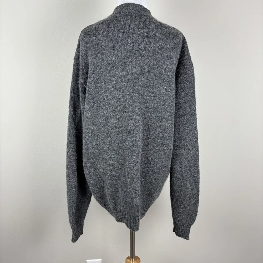 VTG Jantzen Grandpa Button Up Cardigan Sweater Mens LT Large‎ Tall Gray Grunge